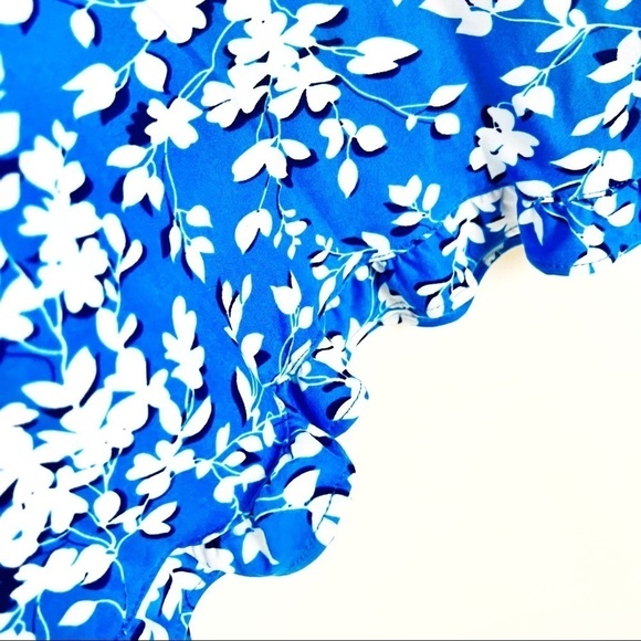 Draper James Ruffle Nightie in Blue Shadow Floral - Picture 6 of 7